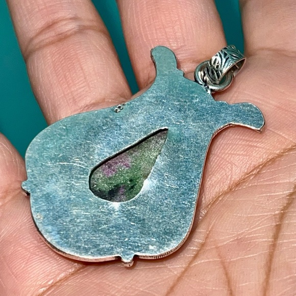 Tanzaniate Ruby Zoisite Pendant 2 1/4” - Picture 11 of 13